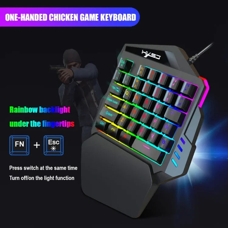 HXSJ V100+J900+P8 One-handed Keyboard + Programming Gaming Mouse + Keyboard Mouse Converter Set, V100+J900+P8