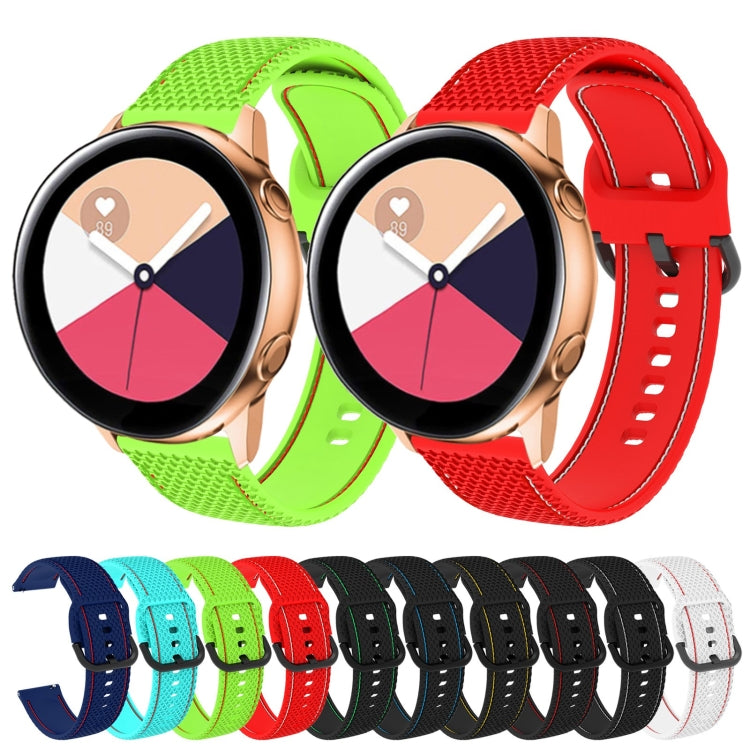 Pour bracelet de rechange en silicone bicolore avec surpiqûres pour Samsung Galaxy Watch Active 2, 20 mm