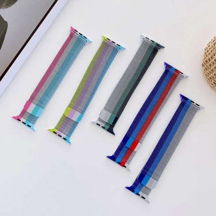 Bracelet de montre de remplacement milanais à quatre couleurs, pour Apple Watch Series 7 41mm / & 6 & SE & 5 & 4 40mm, pour Apple Watch Series 7 45mm / & 6 & SE & 5 & 4 44mm