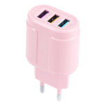 Chargeur de voyage Macarons USB QC3.0 + double ports USB 2.1A, prise EU, prise US