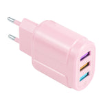 Chargeur de voyage Macarons USB QC3.0 + double ports USB 2.1A, prise EU, prise US