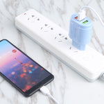 Chargeur de voyage Macarons USB QC3.0 + double ports USB 2.1A, prise EU, prise US