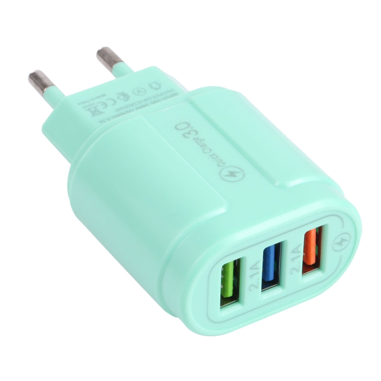 Chargeur de voyage Macarons USB QC3.0 + double ports USB 2.1A, prise EU, prise US
