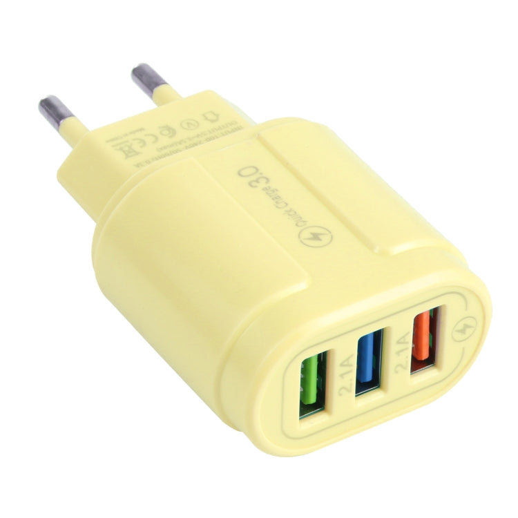 Chargeur de voyage Macarons USB QC3.0 + double ports USB 2.1A, prise EU, prise US