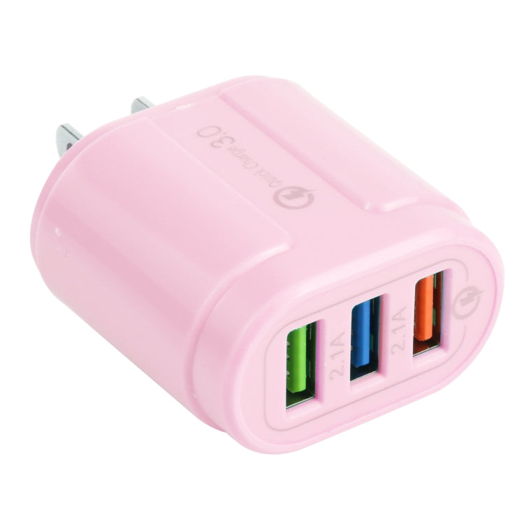 Chargeur de voyage Macarons USB QC3.0 + double ports USB 2.1A, prise EU, prise US