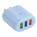 Chargeur de voyage Macarons USB QC3.0 + double ports USB 2.1A, prise EU, prise US