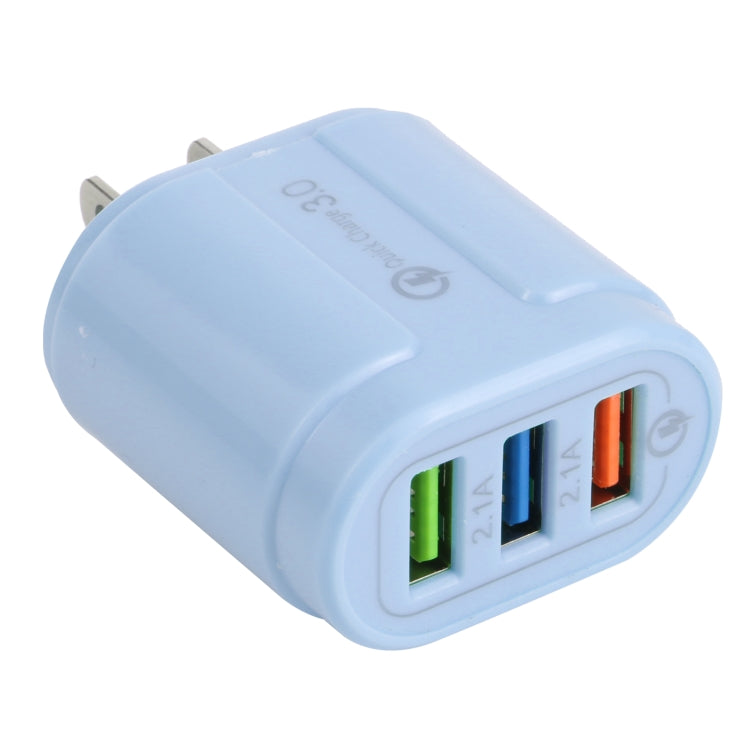 Chargeur de voyage Macarons USB QC3.0 + double ports USB 2.1A, prise EU, prise US