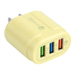 Chargeur de voyage Macarons USB QC3.0 + double ports USB 2.1A, prise EU, prise US