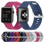 Bracelet de rechange en silicone pour Apple Watch Series, 7 45 mm / 6 & SE & 5 & 4 44 mm / 3 & 2 & 1 42 mm, 7 41 mm / 6 & SE & 5 & 4 40 mm / 3 & 2 & 1 38 mm