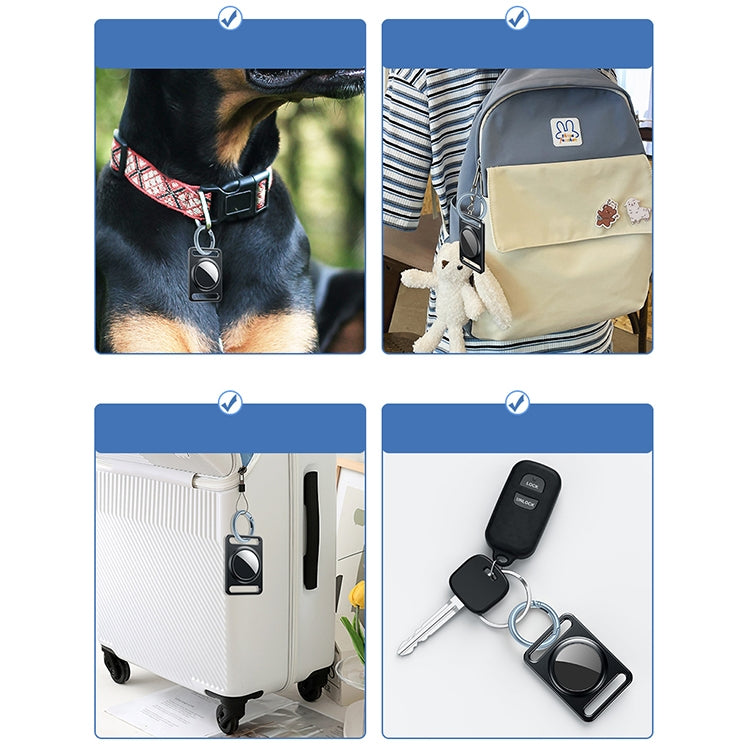 Étui de protection magnétique en métal avec porte-clés interchangeable pour AirTag 2e génération / AirTag 1re génération