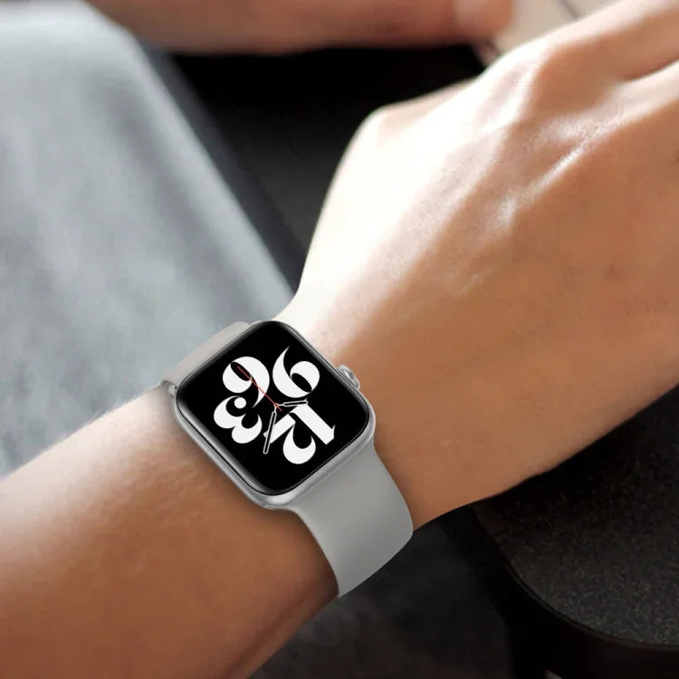 Bracelet de remplacement en silicone élastique pour Apple Watch Series 7 45mm / 6 & SE & 5 & 4 44mm / 3 & 2 & 1 42mm