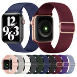 Bracelet de remplacement en silicone élastique pour Apple Watch Series 7 45mm / 6 & SE & 5 & 4 44mm / 3 & 2 & 1 42mm