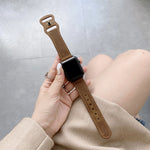 Bracelet de rechange en cuir rétro à boucle en forme de 8 pour Apple Watch Series, 7 41 mm / 6 & SE & 5 & 4 40 mm / 3 & 2 & 1 38 mm, 7 45 mm / 6 & SE & 5 & 4 44 mm / 3 & 2 & 1 42 mm