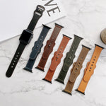 Bracelet de rechange en cuir rétro à boucle en forme de 8 pour Apple Watch Series, 7 41 mm / 6 & SE & 5 & 4 40 mm / 3 & 2 & 1 38 mm, 7 45 mm / 6 & SE & 5 & 4 44 mm / 3 & 2 & 1 42 mm