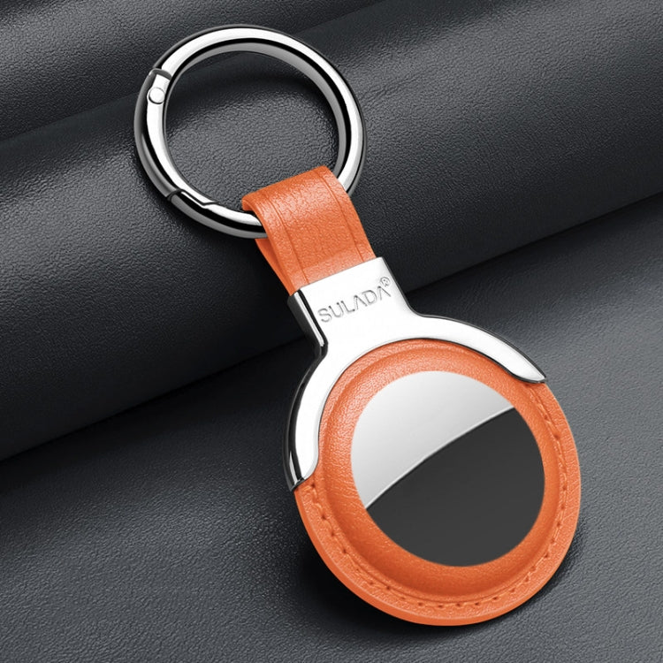 SULADA Étui de protection en cuir avec anneau de porte-clés interchangeable pour AirTag 2e génération / AirTag 1re génération