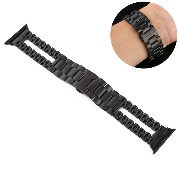 Stainless Steel Watchband, For Apple Watch Series 7 41mm / 6 & SE & 5 & 4 40mm / 3 & 2 & 1 38mm, For Apple Watch Series 7 45mm / 6 & SE & 5 & 4 44mm / 3 & 2 & 1 42mm