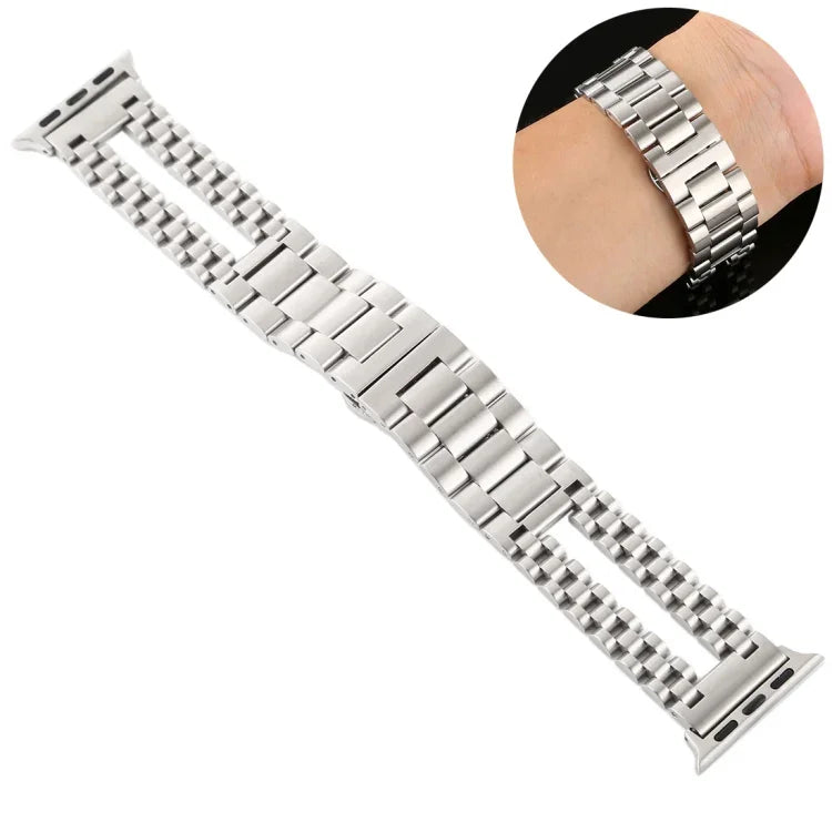 Stainless Steel Watchband, For Apple Watch Series 7 41mm / 6 & SE & 5 & 4 40mm / 3 & 2 & 1 38mm, For Apple Watch Series 7 45mm / 6 & SE & 5 & 4 44mm / 3 & 2 & 1 42mm