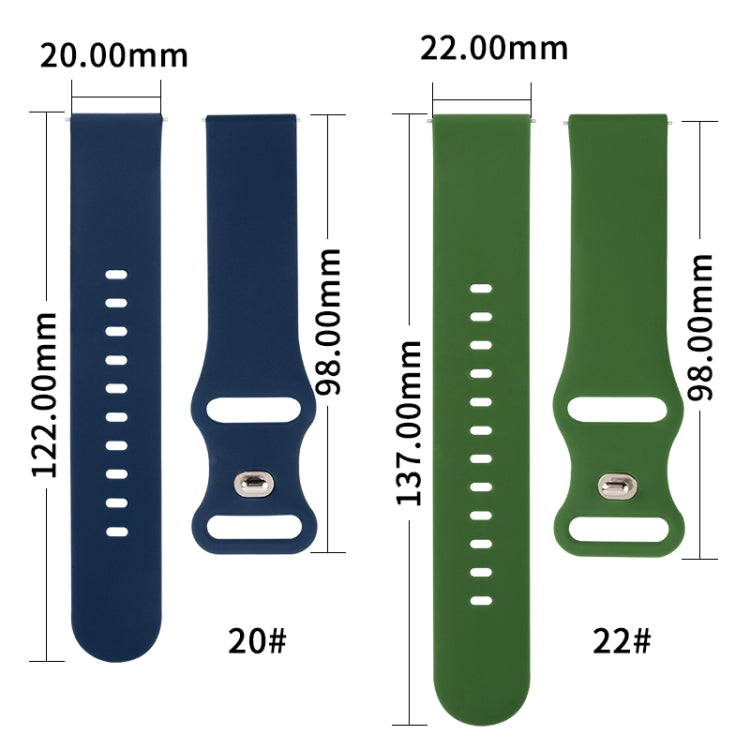 Bracelet de rechange en silicone à 8 boucles, Pour Amazfit GTR 2, Pour Amazfit GTR 42mm, Pour Amazfit GTR 47mm, Pour Amazfit GTS / GTS 2