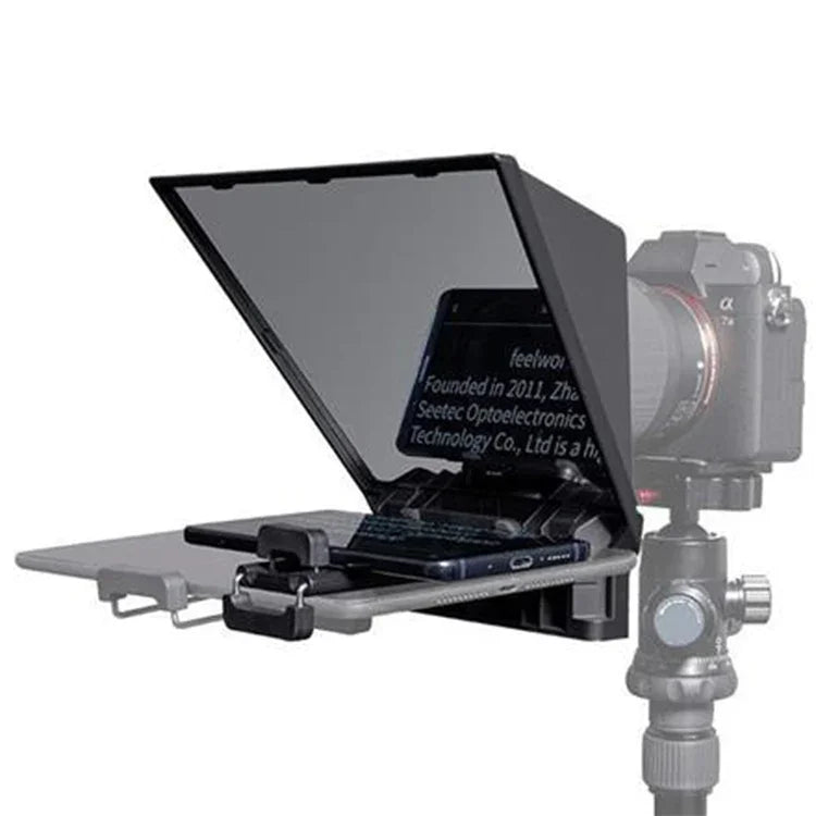 Téléprompteur portable FEELWORLD TP2 avec télécommande Bluetooth et bague d'adaptation d'objectif pour appareil photo reflex, TP2