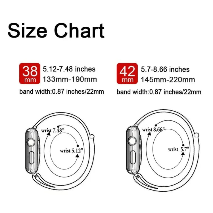 Bracelet de montre en nylon assorti, pour Apple Watch Series 7 41mm / 6 & SE & 5 & 4 40mm / 3 & 2 & 1 38mm, pour Apple Watch Series 8&7 41mm / SE 2&6&SE&5&4 40mm / 3&2&1 38mm, pour Apple Watch Series 7 45mm / 6 & SE & 5 & 4 44mm / 3 & 2 & 1 42mm