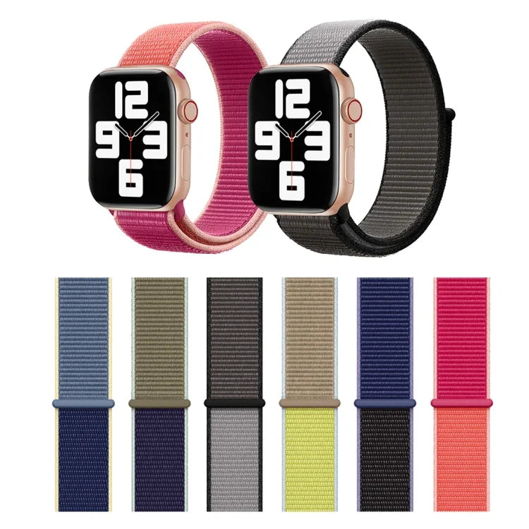 Bracelet de montre en nylon assorti, pour Apple Watch Series 7 41mm / 6 & SE & 5 & 4 40mm / 3 & 2 & 1 38mm, pour Apple Watch Series 8&7 41mm / SE 2&6&SE&5&4 40mm / 3&2&1 38mm, pour Apple Watch Series 7 45mm / 6 & SE & 5 & 4 44mm / 3 & 2 & 1 42mm