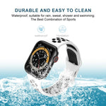 Bracelet de rechange en silicone bicolore à 8 boucles pour Apple Watch Series 7 41 mm / 6 & SE & 5 & 4 40 mm / 3 & 2 & 1 38 mm