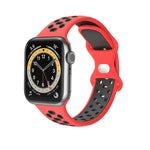 Bracelet de rechange en silicone bicolore à 8 boucles pour Apple Watch Series 7 41 mm / 6 & SE & 5 & 4 40 mm / 3 & 2 & 1 38 mm