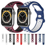 Bracelet de rechange en silicone bicolore à 8 boucles pour Apple Watch Series 7 41 mm / 6 & SE & 5 & 4 40 mm / 3 & 2 & 1 38 mm
