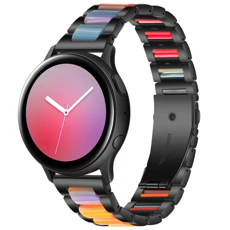 Bracelet de remplacement en acier trois billes + résine, pour montre intelligente Samsung 20 mm, pour montre intelligente Samsung 22 mm