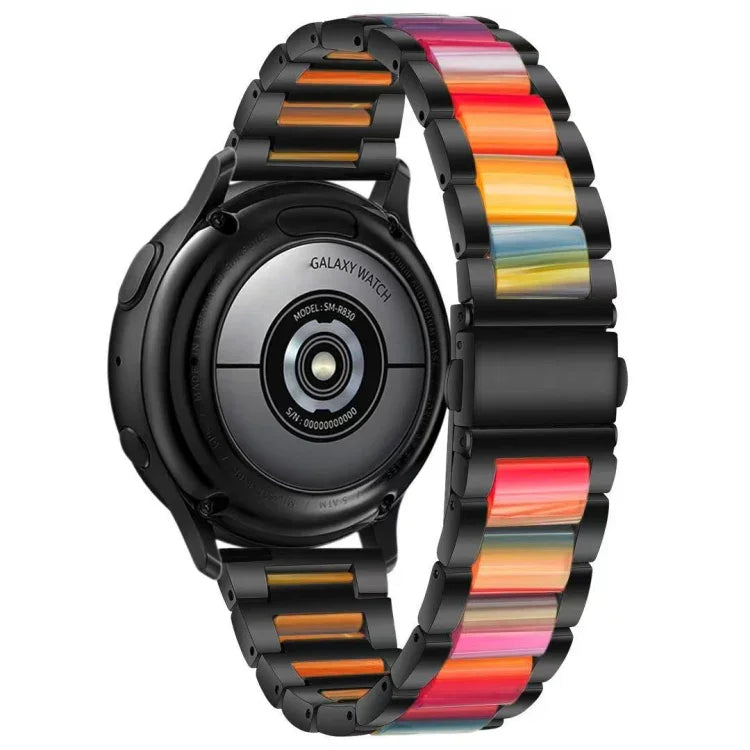 Bracelet de remplacement en acier trois billes + résine, pour montre intelligente Samsung 20 mm, pour montre intelligente Samsung 22 mm
