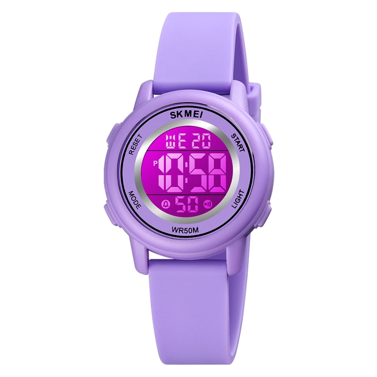 Montre électronique SKMEI 1721 à affichage numérique LED lumineux avec cadran rond triple et bracelet en silicone