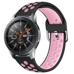 For Galaxy Watch 46 / S3 / Huawei Watch GT 1 / 2 22mm Smart Watch Silicone Double Color Wrist Strap Watchband, L, S