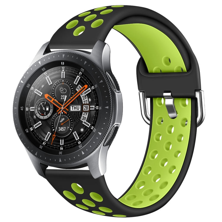 For Galaxy Watch 46 / S3 / Huawei Watch GT 1 / 2 22mm Smart Watch Silicone Double Color Wrist Strap Watchband, L, S