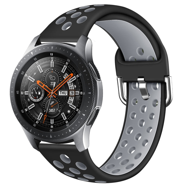 For Galaxy Watch 46 / S3 / Huawei Watch GT 1 / 2 22mm Smart Watch Silicone Double Color Wrist Strap Watchband, L, S