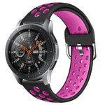 For Galaxy Watch 46 / S3 / Huawei Watch GT 1 / 2 22mm Smart Watch Silicone Double Color Wrist Strap Watchband, L, S
