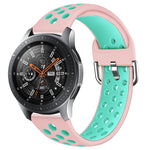 For Galaxy Watch 46 / S3 / Huawei Watch GT 1 / 2 22mm Smart Watch Silicone Double Color Wrist Strap Watchband, L, S