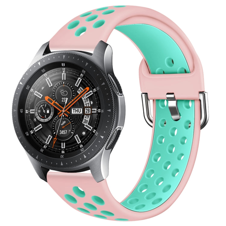 For Galaxy Watch 46 / S3 / Huawei Watch GT 1 / 2 22mm Smart Watch Silicone Double Color Wrist Strap Watchband, L, S