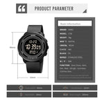 Montre électronique SKMEI 1736 à affichage numérique LED lumineux avec cadran rond triple et fonction chronomètre