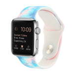 Bracelet de remplacement en silicone à motif peint pour Apple Watch Series, 7 41mm / 6 & SE & 5 & 4 40mm / 3 & 2 & 1 38mm, 7 45mm / 6 & SE & 5 & 4 44mm / 3 & 2 & 1 42mm