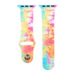 Bracelet de remplacement en silicone à motif peint pour Apple Watch Series, 7 41mm / 6 & SE & 5 & 4 40mm / 3 & 2 & 1 38mm, 7 45mm / 6 & SE & 5 & 4 44mm / 3 & 2 & 1 42mm