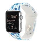 Bracelet de remplacement en silicone à motif peint pour Apple Watch Series, 7 41mm / 6 & SE & 5 & 4 40mm / 3 & 2 & 1 38mm, 7 45mm / 6 & SE & 5 & 4 44mm / 3 & 2 & 1 42mm