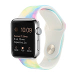 Bracelet de remplacement en silicone à motif peint pour Apple Watch Series, 7 41mm / 6 & SE & 5 & 4 40mm / 3 & 2 & 1 38mm, 7 45mm / 6 & SE & 5 & 4 44mm / 3 & 2 & 1 42mm
