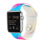Bracelet de remplacement en silicone à motif peint pour Apple Watch Series, 7 41mm / 6 & SE & 5 & 4 40mm / 3 & 2 & 1 38mm, 7 45mm / 6 & SE & 5 & 4 44mm / 3 & 2 & 1 42mm