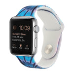 Bracelet de remplacement en silicone à motif peint pour Apple Watch Series, 7 41mm / 6 & SE & 5 & 4 40mm / 3 & 2 & 1 38mm, 7 45mm / 6 & SE & 5 & 4 44mm / 3 & 2 & 1 42mm