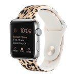 Bracelet de remplacement en silicone à motif peint pour Apple Watch Series, 7 41mm / 6 & SE & 5 & 4 40mm / 3 & 2 & 1 38mm, 7 45mm / 6 & SE & 5 & 4 44mm / 3 & 2 & 1 42mm