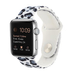 Bracelet de remplacement en silicone à motif peint pour Apple Watch Series, 7 41mm / 6 & SE & 5 & 4 40mm / 3 & 2 & 1 38mm, 7 45mm / 6 & SE & 5 & 4 44mm / 3 & 2 & 1 42mm