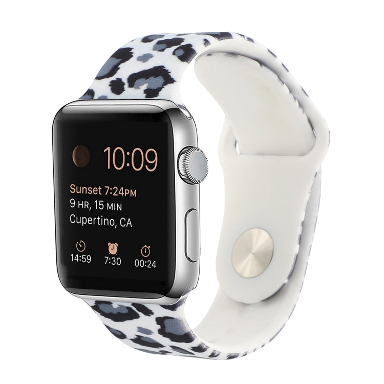 Bracelet de remplacement en silicone à motif peint pour Apple Watch Series, 7 41mm / 6 & SE & 5 & 4 40mm / 3 & 2 & 1 38mm, 7 45mm / 6 & SE & 5 & 4 44mm / 3 & 2 & 1 42mm