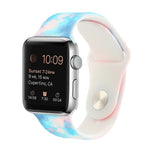 Bracelet de remplacement en silicone à motif peint pour Apple Watch Series, 7 41mm / 6 & SE & 5 & 4 40mm / 3 & 2 & 1 38mm, 7 45mm / 6 & SE & 5 & 4 44mm / 3 & 2 & 1 42mm