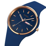 Montre quartz SKMEI 1747 pour femmes avec cadran simple à échelle barre et bracelet en silicone