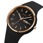 Montre quartz SKMEI 1747 pour femmes avec cadran simple à échelle barre et bracelet en silicone